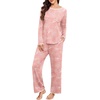 image:imagePrinStory Women 2025 Fall and Winter Pajamas Set Long Sleeve Ladies Pjs 2 Piece Pajama Lounge SetsFppink Sunflower