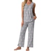 image:imagePrinStory Womens Pajama Sets 2 Piece Comfy Pjs Lounge Set S3XL  Sleeveless Tops and Pants with Pockets Pajamas Lightweight Summer Pj Soft SleepwearBreathable and Stretchy FabricPink Star