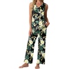 image:imagePrinStory Womens Pajama Sets 2 Piece Comfy Pjs Lounge Set S3XL  Sleeveless Tops and Pants with Pockets Pajamas Lightweight Summer Pj Soft SleepwearBreathable and Stretchy FabricGreen Leaf Lily