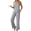 image:imagePrinStory Womens Pajama Sets 2 Piece Comfy Pjs Lounge Set S3XL  Sleeveless Tops and Pants with Pockets Pajamas Lightweight Summer Pj Soft SleepwearBreathable and Stretchy FabricPink Star