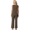 image:imagePrinStory Womens Pajama Sets 2 Piece Comfy Pjs Lounge Set S3XL  Sleeveless Tops and Pants with Pockets Pajamas Lightweight Summer Pj Soft SleepwearBreathable and Stretchy FabricLeopard Khaki