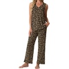 image:imagePrinStory Womens Pajama Sets 2 Piece Comfy Pjs Lounge Set S3XL  Sleeveless Tops and Pants with Pockets Pajamas Lightweight Summer Pj Soft SleepwearBreathable and Stretchy FabricLeopard Khaki