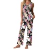image:imagePrinStory Womens Pajama Sets 2 Piece Comfy Pjs Lounge Set S3XL  Sleeveless Tops and Pants with Pockets Pajamas Lightweight Summer Pj Soft SleepwearBreathable and Stretchy FabricBig Leaf Pink