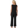 image:imagePrinStory Womens Pajama Sets 2 Piece Comfy Pjs Lounge Set S3XL  Sleeveless Tops and Pants with Pockets Pajamas Lightweight Summer Pj Soft SleepwearBreathable and Stretchy FabricBlack
