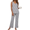 image:imagePrinStory Womens Pajama Sets 2 Piece Comfy Pjs Lounge Set S3XL  Sleeveless Tops and Pants with Pockets Pajamas Lightweight Summer Pj Soft SleepwearBreathable and Stretchy FabricPink Star