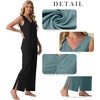 image:imagePrinStory Womens Pajama Sets 2 Piece Comfy Pjs Lounge Set S3XL  Sleeveless Tops and Pants with Pockets Pajamas Lightweight Summer Pj Soft SleepwearBreathable and Stretchy FabricBlack