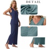 image:imagePrinStory Womens Pajama Sets 2 Piece Comfy Pjs Lounge Set S3XL  Sleeveless Tops and Pants with Pockets Pajamas Lightweight Summer Pj Soft SleepwearBreathable and Stretchy FabricNavy Blue