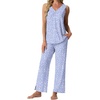 image:imagePrinStory Womens Pajama Sets 2 Piece Comfy Pjs Lounge Set S3XL  Sleeveless Tops and Pants with Pockets Pajamas Lightweight Summer Pj Soft SleepwearBreathable and Stretchy FabricSpot Blue