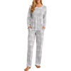 image:imagePrinStory Womens Pajama Sets 2026 Lounge Sets 2 Piece Pjs S2XL  Long Sleeve Pj Set with Pockets Breathable and Stretchy Fabric ladies pajamassoft sleepwearPink Star