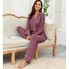 image:imagePrinStory Womens Pajama Sets Button Down Pjs 2 Piece Lounge Set  Long Sleeve Top and Pants with Pockets Warmth Stretchy and Butterysoft Fabric Winter Pajamas Warm SleepwearWine Red