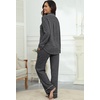 image:imagePrinStory Womens Pajama Sets Button Down Pjs 2 Piece Lounge Set  Long Sleeve Top and Pants with Pockets Warmth Stretchy and Butterysoft Fabric Winter Pajamas Warm SleepwearBlack Grey