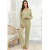 image:imagePrinStory Womens Pajama Sets Button Down Pjs 2 Piece Lounge Set  Long Sleeve Top and Pants with Pockets Warmth Stretchy and Butterysoft Fabric Winter Pajamas Warm SleepwearGreen