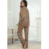 image:imagePrinStory Womens Pajama Sets Button Down Pjs 2 Piece Lounge Set  Long Sleeve Top and Pants with Pockets Warmth Stretchy and Butterysoft Fabric Winter Pajamas Warm SleepwearFpbrown Foliage