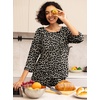 image:imagePrinStory Womens Pajama Sets Capri Pjs Soft Lounge Sets XS4XL  34 Sleeve Top and Capri Pants with Pockets Breathable and Stretchy Fabric 2 Piece Petite Pajamas Soft SleepwearFpgray Ld Print