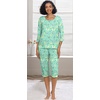 image:imagePrinStory Womens Pajama Sets Capri Pjs Soft Lounge Sets XS4XL  34 Sleeve Top and Capri Pants with Pockets Breathable and Stretchy Fabric 2 Piece Petite Pajamas Soft SleepwearFpgreen Butterfly