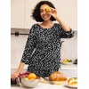 image:imagePrinStory Womens Pajama Sets Capri Pjs Soft Lounge Sets XS4XL  34 Sleeve Top and Capri Pants with Pockets Breathable and Stretchy Fabric 2 Piece Petite Pajamas Soft SleepwearFpspot Black