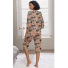 image:imagePrinStory Womens Pajama Sets Capri Pjs Soft Lounge Sets XS4XL  34 Sleeve Top and Capri Pants with Pockets Breathable and Stretchy Fabric 2 Piece Petite Pajamas Soft SleepwearFppink Glass Caviar