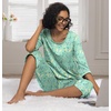 image:imagePrinStory Womens Pajama Sets Capri Pjs Soft Lounge Sets XS4XL  34 Sleeve Top and Capri Pants with Pockets Breathable and Stretchy Fabric 2 Piece Petite Pajamas Soft SleepwearFpgreen Butterfly