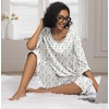 image:imagePrinStory Womens Pajama Sets Capri Pjs Soft Lounge Sets XS4XL  34 Sleeve Top and Capri Pants with Pockets Breathable and Stretchy Fabric 2 Piece Petite Pajamas Soft SleepwearFpwhite Color Block