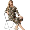 image:imagePrinStory Womens Pajama Sets Capri Pjs Soft Lounge Sets XS4XL  34 Sleeve Top and Capri Pants with Pockets Breathable and Stretchy Fabric 2 Piece Petite Pajamas Soft SleepwearFpbk Leaf Butterfly