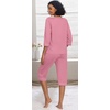 image:imagePrinStory Womens Pajama Sets Capri Pjs Soft Lounge Sets XS4XL  34 Sleeve Top and Capri Pants with Pockets Breathable and Stretchy Fabric 2 Piece Petite Pajamas Soft SleepwearPink