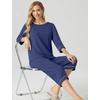 image:imagePrinStory Womens Pajama Sets Capri Pjs Soft Lounge Sets XS4XL  34 Sleeve Top and Capri Pants with Pockets Breathable and Stretchy Fabric 2 Piece Petite Pajamas Soft SleepwearNavy Blue