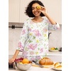 image:imagePrinStory Womens Pajama Sets Capri Pjs Soft Lounge Sets XS4XL  34 Sleeve Top and Capri Pants with Pockets Breathable and Stretchy Fabric 2 Piece Petite Pajamas Soft SleepwearFpwhite Morning Glory