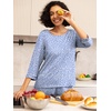 image:imagePrinStory Womens Pajama Sets Capri Pjs Soft Lounge Sets XS4XL  34 Sleeve Top and Capri Pants with Pockets Breathable and Stretchy Fabric 2 Piece Petite Pajamas Soft SleepwearFpspot Blue
