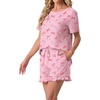 image:imagePrinStory Womens Pajama Sets Cute Pjs Short Sleeve Top Ruffle Shorts  Pajama Sets for Women 2 Piece Lightweight Pj Sets Soft Lounge Set with Pockets Womens SleepwearFppink Bow