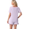image:imagePrinStory Womens Pajama Sets Cute Pjs Short Sleeve Top Ruffle Shorts  Pajama Sets for Women 2 Piece Lightweight Pj Sets Soft Lounge Set with Pockets Womens SleepwearLight Purple