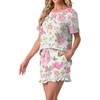 image:imagePrinStory Womens Pajama Sets Cute Pjs Short Sleeve Top Ruffle Shorts  Pajama Sets for Women 2 Piece Lightweight Pj Sets Soft Lounge Set with Pockets Womens SleepwearFpwhite Morning Glory