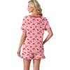 image:imagePrinStory Womens Pajama Sets Cute Pjs Short Sleeve Top Ruffle Shorts  Pajama Sets for Women 2 Piece Lightweight Pj Sets Soft Lounge Set with Pockets Womens SleepwearFpcherry Bow