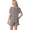 image:imagePrinStory Womens Pajama Sets Cute Pjs Short Sleeve Top Ruffle Shorts  Pajama Sets for Women 2 Piece Lightweight Pj Sets Soft Lounge Set with Pockets Womens SleepwearFpgray White Star