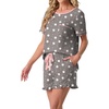 image:imagePrinStory Womens Pajama Sets Cute Pjs Short Sleeve Top Ruffle Shorts  Pajama Sets for Women 2 Piece Lightweight Pj Sets Soft Lounge Set with Pockets Womens SleepwearFpgray White Star