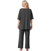 image:imagePrinStory Womens Pajama Sets Short Sleeve Soft Pjs S3XL  2 Piece VNeck Pj Sets for Women with Pockets Comfy Stretchy Pajamas for Sleep Home Travel Maternity NursingDark Gray