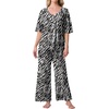 image:imagePrinStory Womens Pajama Sets Short Sleeve Soft Pjs S3XL  2 Piece VNeck Pj Sets for Women with Pockets Comfy Stretchy Pajamas for Sleep Home Travel Maternity NursingFpblack Tree Grain