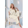 image:imagePrinStory Womens Pajama Sets Short Sleeve Soft Pjs S3XL  2 Piece VNeck Pj Sets for Women with Pockets Comfy Stretchy Pajamas for Sleep Home Travel Maternity NursingBeige Apricot