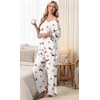image:imagePrinStory Womens Pajama Sets Short Sleeve Soft Pjs S3XL  2 Piece VNeck Pj Sets for Women with Pockets Comfy Stretchy Pajamas for Sleep Home Travel Maternity NursingFpdachshund Bow