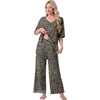 image:imagePrinStory Womens Pajama Sets Short Sleeve Soft Pjs S3XL  2 Piece VNeck Pj Sets for Women with Pockets Comfy Stretchy Pajamas for Sleep Home Travel Maternity NursingFpgray Ld Print