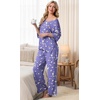 image:imagePrinStory Womens Pajama Sets Short Sleeve Soft Pjs S3XL  2 Piece VNeck Pj Sets for Women with Pockets Comfy Stretchy Pajamas for Sleep Home Travel Maternity NursingFpblue Gold Spot