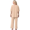 image:imagePrinStory Womens Pajama Sets Short Sleeve Soft Pjs S3XL  2 Piece VNeck Pj Sets for Women with Pockets Comfy Stretchy Pajamas for Sleep Home Travel Maternity NursingWheaten