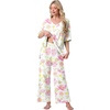 image:imagePrinStory Womens Pajama Sets Short Sleeve Soft Pjs S3XL  2 Piece VNeck Pj Sets for Women with Pockets Comfy Stretchy Pajamas for Sleep Home Travel Maternity NursingFpwhite Morning Glory