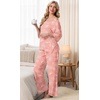 image:imagePrinStory Womens Pajama Sets Short Sleeve Soft Pjs S3XL  2 Piece VNeck Pj Sets for Women with Pockets Comfy Stretchy Pajamas for Sleep Home Travel Maternity NursingFppink Sunflower