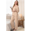 image:imagePrinStory Womens Pajama Sets Short Sleeve Soft Pjs S3XL  2 Piece VNeck Pj Sets for Women with Pockets Comfy Stretchy Pajamas for Sleep Home Travel Maternity NursingWheaten