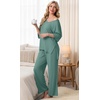 image:imagePrinStory Womens Pajama Sets Short Sleeve Soft Pjs S3XL  2 Piece VNeck Pj Sets for Women with Pockets Comfy Stretchy Pajamas for Sleep Home Travel Maternity NursingHaze Blue