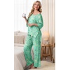 image:imagePrinStory Womens Pajama Sets Short Sleeve Soft Pjs S3XL  2 Piece VNeck Pj Sets for Women with Pockets Comfy Stretchy Pajamas for Sleep Home Travel Maternity NursingFpgreen Butterfly