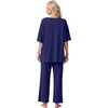 image:imagePrinStory Womens Pajama Sets Short Sleeve Soft Pjs S3XL  2 Piece VNeck Pj Sets for Women with Pockets Comfy Stretchy Pajamas for Sleep Home Travel Maternity NursingNavy Blue