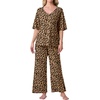 image:imagePrinStory Womens Pajama Sets Short Sleeve Soft Pjs S3XL  2 Piece VNeck Pj Sets for Women with Pockets Comfy Stretchy Pajamas for Sleep Home Travel Maternity NursingFpapricot Ld Print