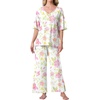 image:imagePrinStory Womens Pajama Sets Short Sleeve Soft Pjs S3XL  2 Piece VNeck Pj Sets for Women with Pockets Comfy Stretchy Pajamas for Sleep Home Travel Maternity NursingFpwhite Morning Glory