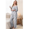 image:imagePrinStory Womens Pajama Sets Short Sleeve Soft Pjs S3XL  2 Piece VNeck Pj Sets for Women with Pockets Comfy Stretchy Pajamas for Sleep Home Travel Maternity NursingFppink Star